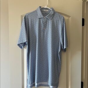 Peter Millar Navy Geometric Polo Shirt